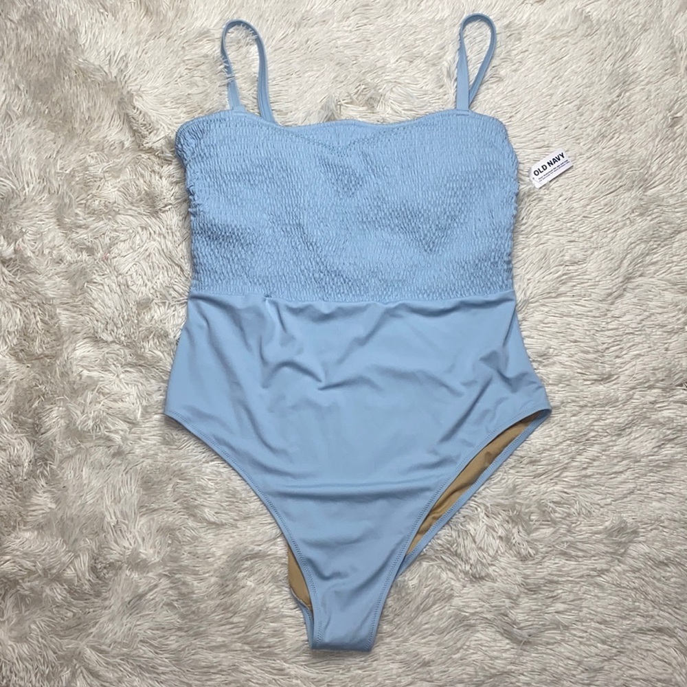 Old Navy Smocked Bandeau One-Piece Swimsuit